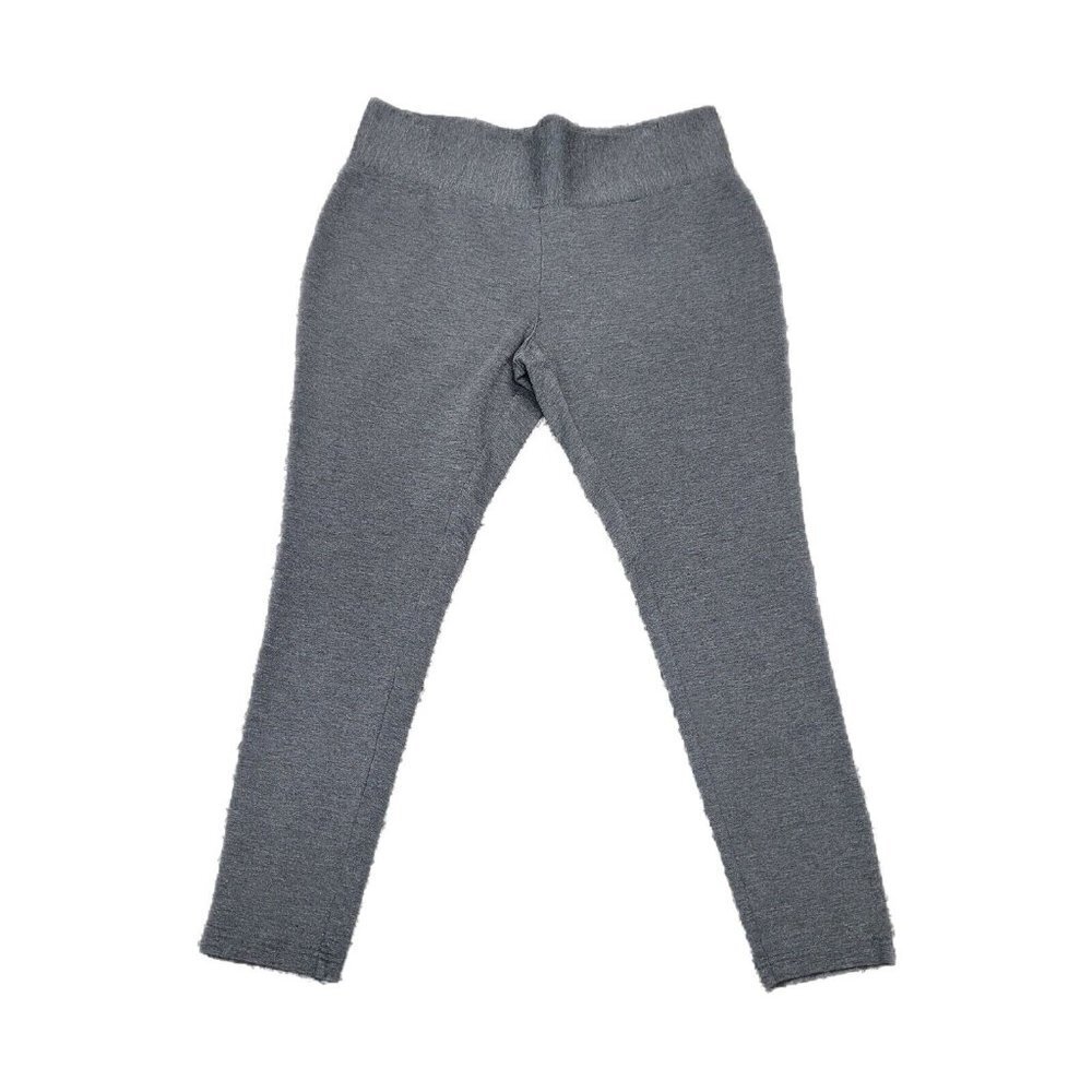 Tahari Size L Charcoal Heathered Ponte Pants Women Leggings Pull-On Wide Waist